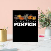 Pompoen Leopard Herfst Vrouwen Schattige Herfstsei Acryl Bord (Huwelijk)