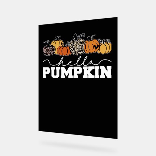 Pompoen Leopard Herfst Vrouwen Schattige Herfstsei Acryl Bord (Hoek)