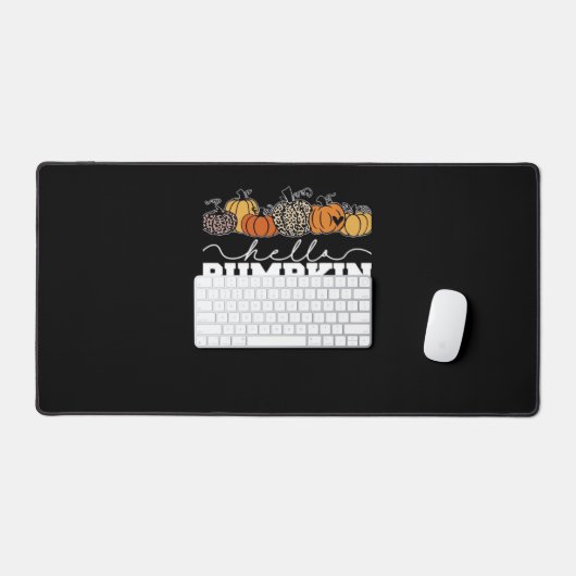 Pompoen Leopard Herfst Vrouwen Schattige Herfstsei Bureaumat (Keyboard & Muis)