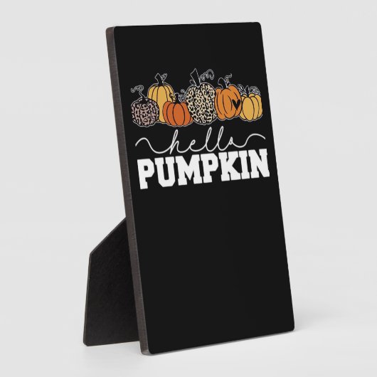 Pompoen Leopard Herfst Vrouwen Schattige Herfstsei Fotoplaat (Zijkant)