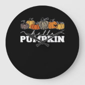 Pompoen Leopard Herfst Vrouwen Schattige Herfstsei Grote Klok (Voorkant)