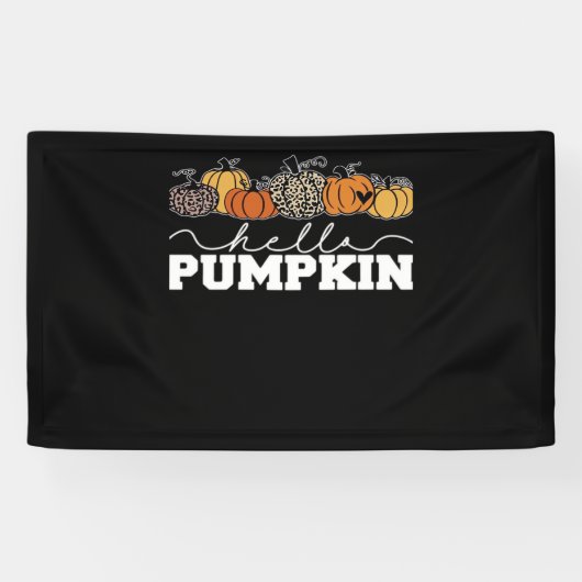 Pompoen Leopard Herfst Vrouwen Schattige Herfstsei Spandoek (Horizontaal)