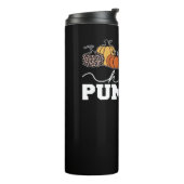 Pompoen Leopard Herfst Vrouwen Schattige Herfstsei Thermosbeker (Gedraaid links)