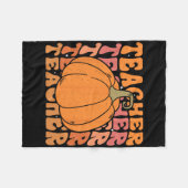 Pompoen Leraar Herfst Thanksgiving Terug naar scho Fleece Deken (Voorkant (Horizontaal))