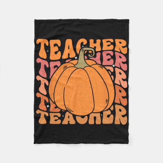 Pompoen Leraar Herfst Thanksgiving Terug naar scho Fleece Deken (Voorkant)