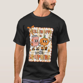 Pompoen Leraar Preppy Herfst Verliefd op Leren  T-shirt
