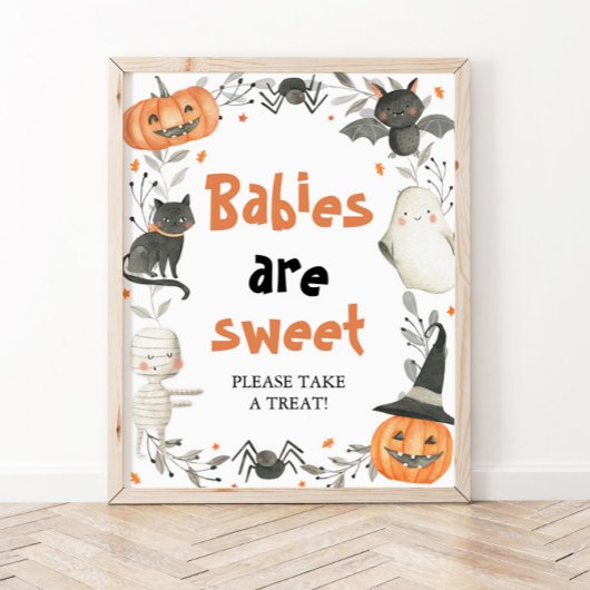 Pompoen Leuke Halloween Baby's zijn Sweet Sign Poster