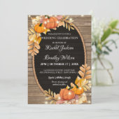 Pompoen Licht Herfst Herfst Rustieke Houten Schuur Kaart (Staand voorkant)