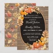 Pompoen Licht Herfst Herfst Rustieke Houten Schuur Kaart (Voorkant / Achterkant)