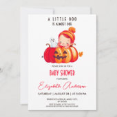 Pompoen Little Boo Halloween Baby shower Kaart (Voorkant)