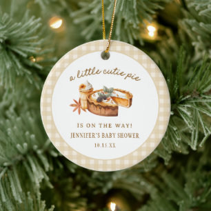 Pompoen Little Cutie Pie Baby Shower Favor Keramisch Ornament