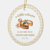 Pompoen Little Cutie Pie Baby Shower Favor Keramisch Ornament (Links)