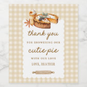 Pompoen Little Cutie Pie Baby Shower Favor Wijn Etiket (Enkel label)