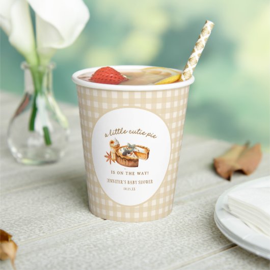 Pompoen Little Cutie Pie Baby Shower Papieren Bekers (Insitu)