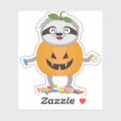 Pompoen Luiaard Halloween Kostuum Cadeau Sticker (Vel)