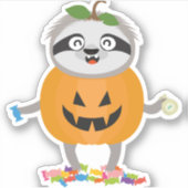 Pompoen Luiaard Halloween Kostuum Cadeau Sticker (Voorkant)