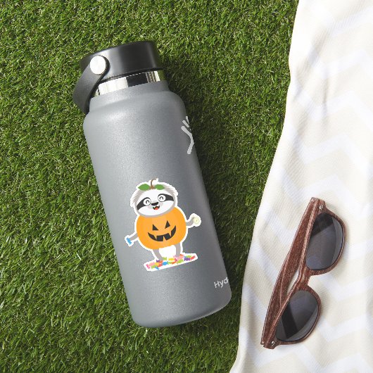 Pompoen Luiaard Halloween Kostuum Cadeau Sticker (HydroFlask Insitu)