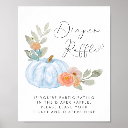 Pompoen Luier Raffle Baby Jongen Douche Poster (Voorkant)