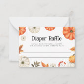 Pompoen Luier Raffle Baby Shower Kaart Notitiekaartje (Voorkant)
