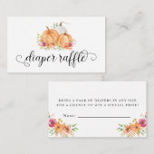 Pompoen Luier Raffle Baby shower Kaarten (Voorkant / Achterkant)