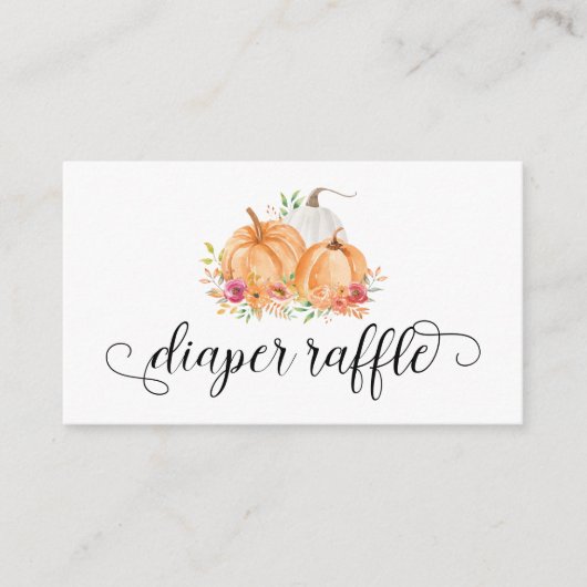 Pompoen Luier Raffle Baby shower Kaarten (Voorkant)