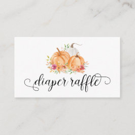 Pompoen Luier Raffle Baby shower Kaarten
