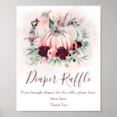 Pompoen Luier Raffle Baby shower teken Poster (Voorkant)