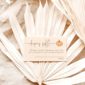 Pompoen Luier Raffle Kaart, Boho Herfst Baby showe Informatiekaartje