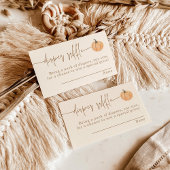 Pompoen Luier Raffle Kaart, Boho Herfst Baby showe Informatiekaartje