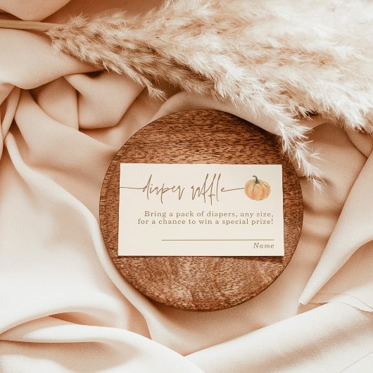 Pompoen Luier Raffle Kaart, Boho Herfst Baby showe Informatiekaartje