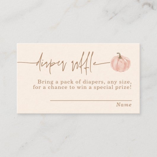 Pompoen Luier Raffle Kaart, Herfst Meisje Baby sho Informatiekaartje (Voorkant)