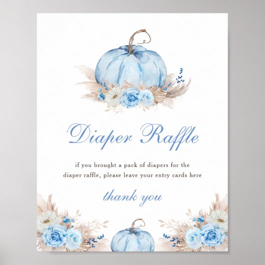 Pompoen Luier Raffle Teken Poster (Voorkant)