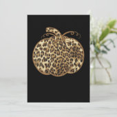 Pompoen Luipaard Print Thanksgiving Halloween Feestdagenkaart (Staand voorkant)