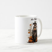 Pompoen Mage Heks: Halloween Heks Gepersonaliseerd Koffiemok (Voorkant rechts)