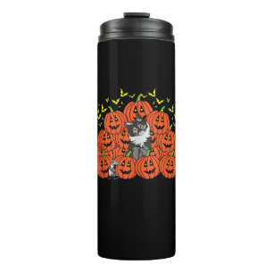 Pompoen Maine Coon Cat Halloween Kitten Jack O Lan Thermosbeker
