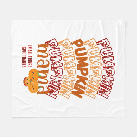 POMPOEN MAMA  THANKSGIVING FLEECE DEKEN (Voorkant (Horizontaal))