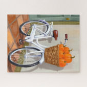 Pompoen Mand Fiets Herfst Aquarel Legpuzzel (Horizontaal)
