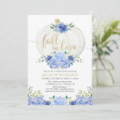 Pompoen marine blauw gouden herfst in liefde vrijg kaart (Staand voorkant)