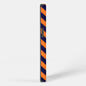 Pompoen, marineblauw groot Chevron ZigZag patroon iPhone Hoesje (Rechterkant)