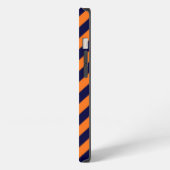 Pompoen, marineblauw groot Chevron ZigZag patroon iPhone Hoesje (Linkerkant)