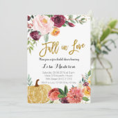 Pompoen Marsala In de Liefde Uitnodiging (Staand voorkant)