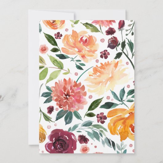 Pompoen Marsala Verliefd Uitnodiging (Achterkant)