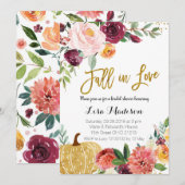 Pompoen Marsala Verliefd Uitnodiging (Voorkant / Achterkant)