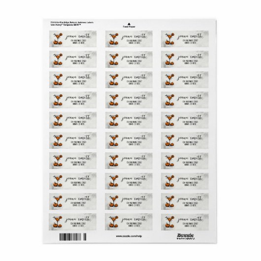 Pompoen Martini Etiket (Full Sheet)