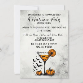 Pompoen Martini Halloween Feest Kaart