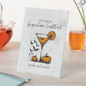 Pompoen Martini Signature Drink Reclamebord Met Voetstuk (Insitu)