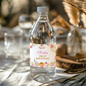 Pompoen Meisje Eerste Verjaardag Water Fles Label Waterfles Etiket