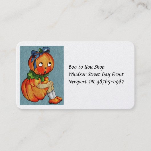 Pompoen Meisje Met Vrienden Visitekaartje (Voorkant)