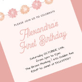 Pompoen Meisje Roze Bloem Halloween 1e verjaardag Kaart