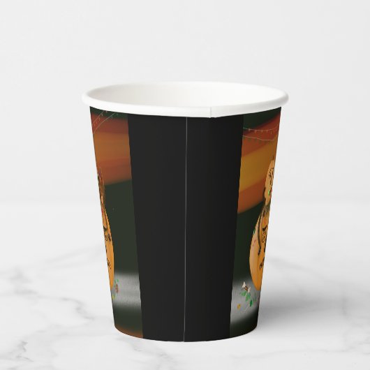 Pompoen Mess Halloween Papier Party Cups Papieren Bekers (Rechts)